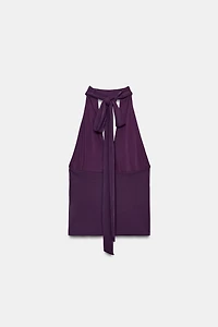 OPEN HALTER TOP
