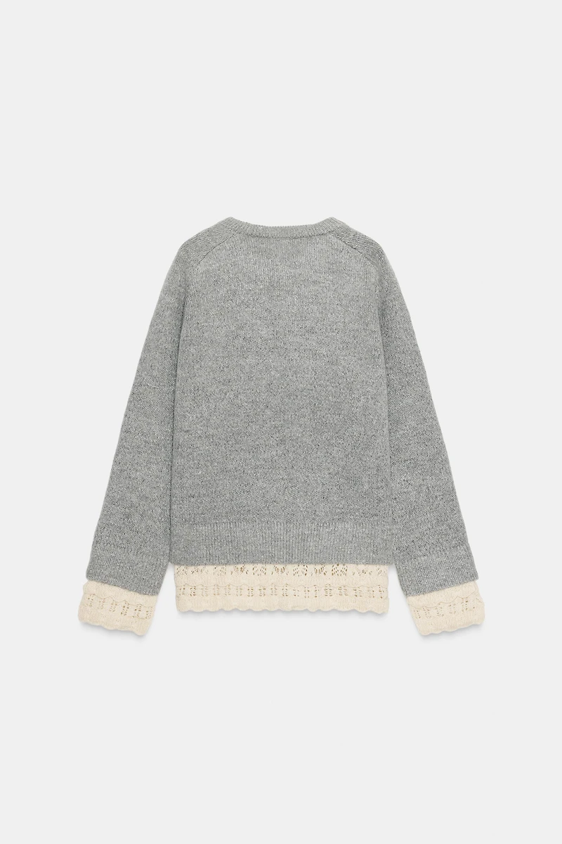 COMBINATION KNIT SWEATER