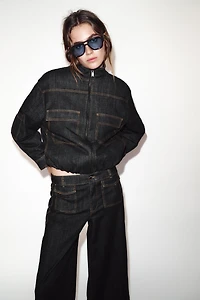 HIGH COLLAR PUFFER BOMBER JACKET