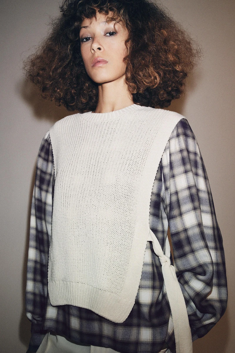 PLAID VEST COMBINATION SHIRT