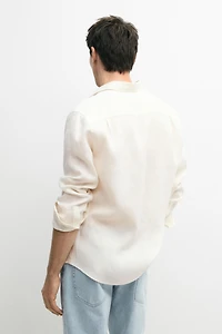 100% linen slim fit shirt