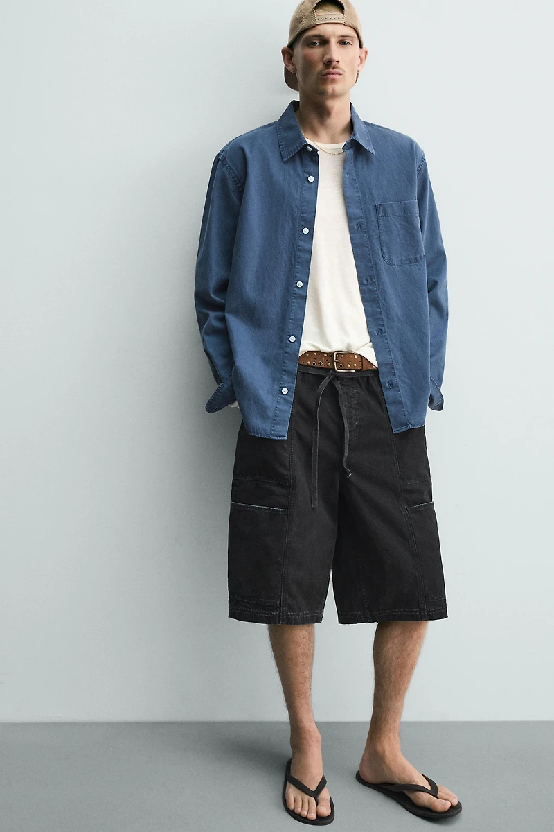 BELTED BAGGY FIT SHORTS