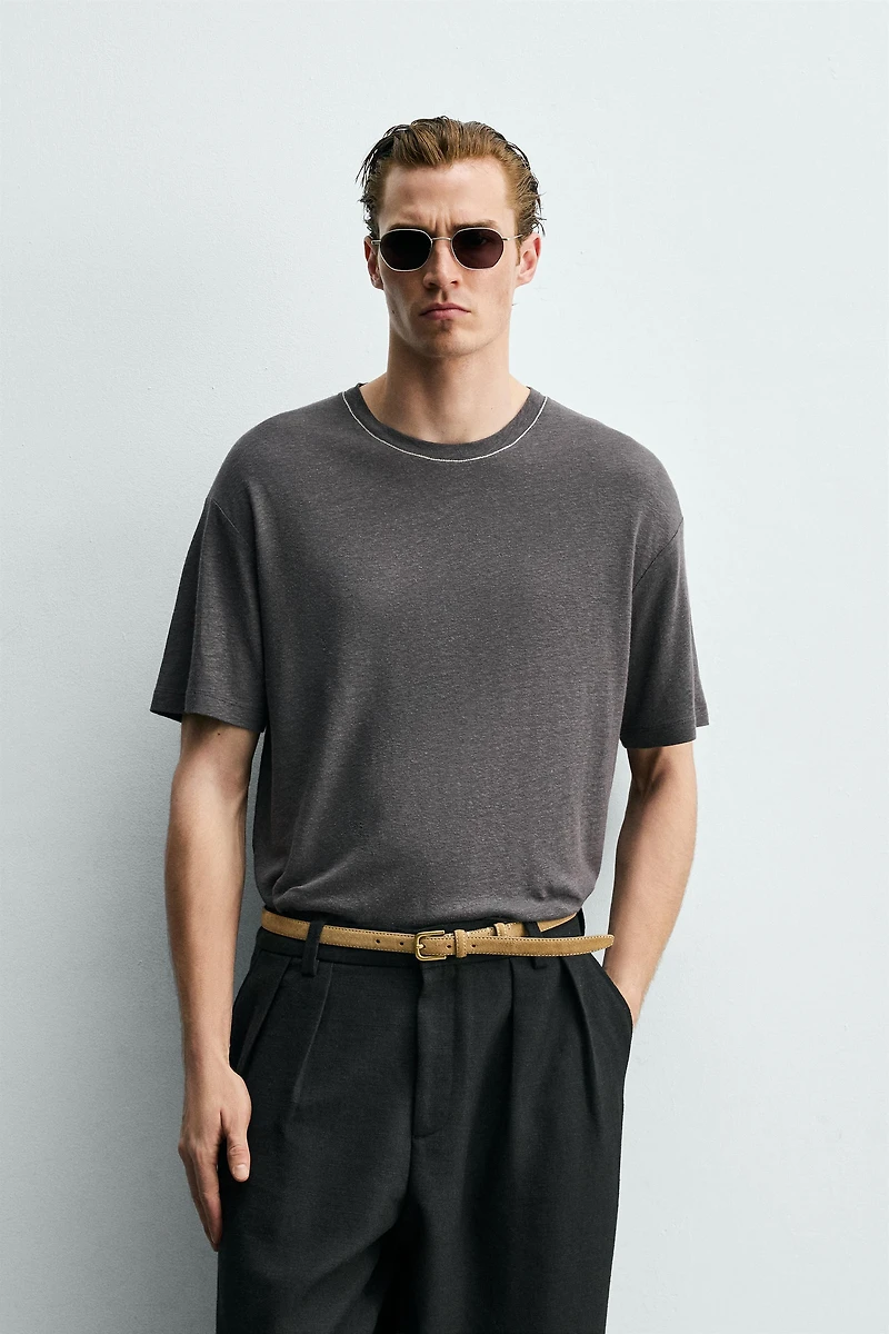 LINEN - VISCOSE T-SHIRT