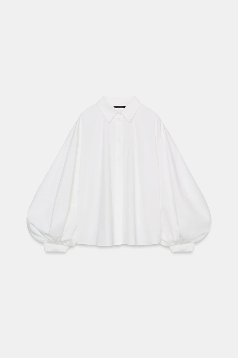 PUFF SLEEVE POPLIN SHIRT