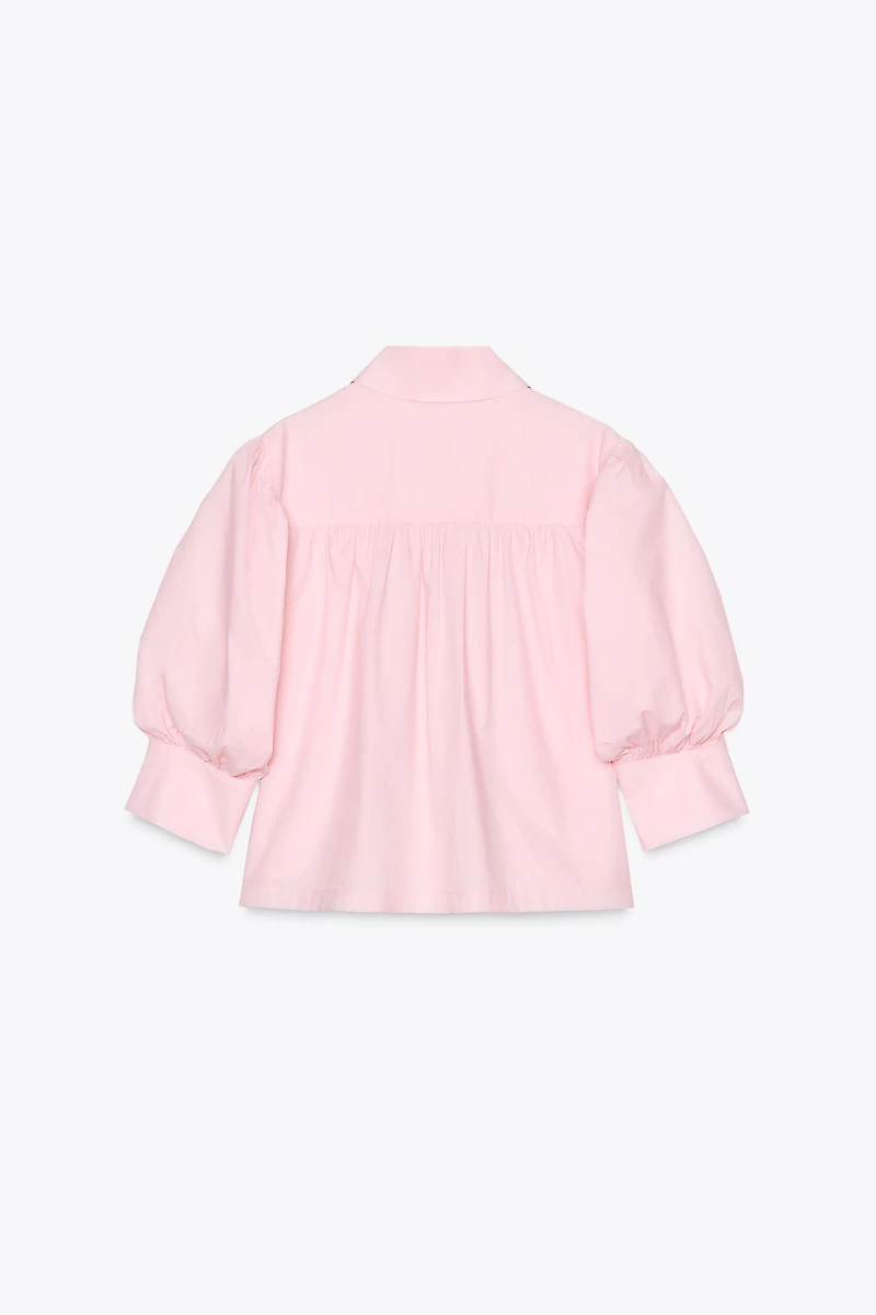 ZW COLLECTION POPLIN BALLOON SLEEVE SHIRT