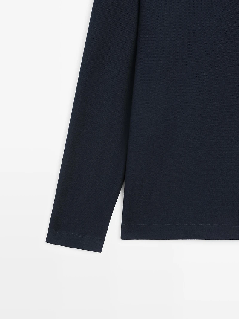 Polo fermeture Éclair à manches longues