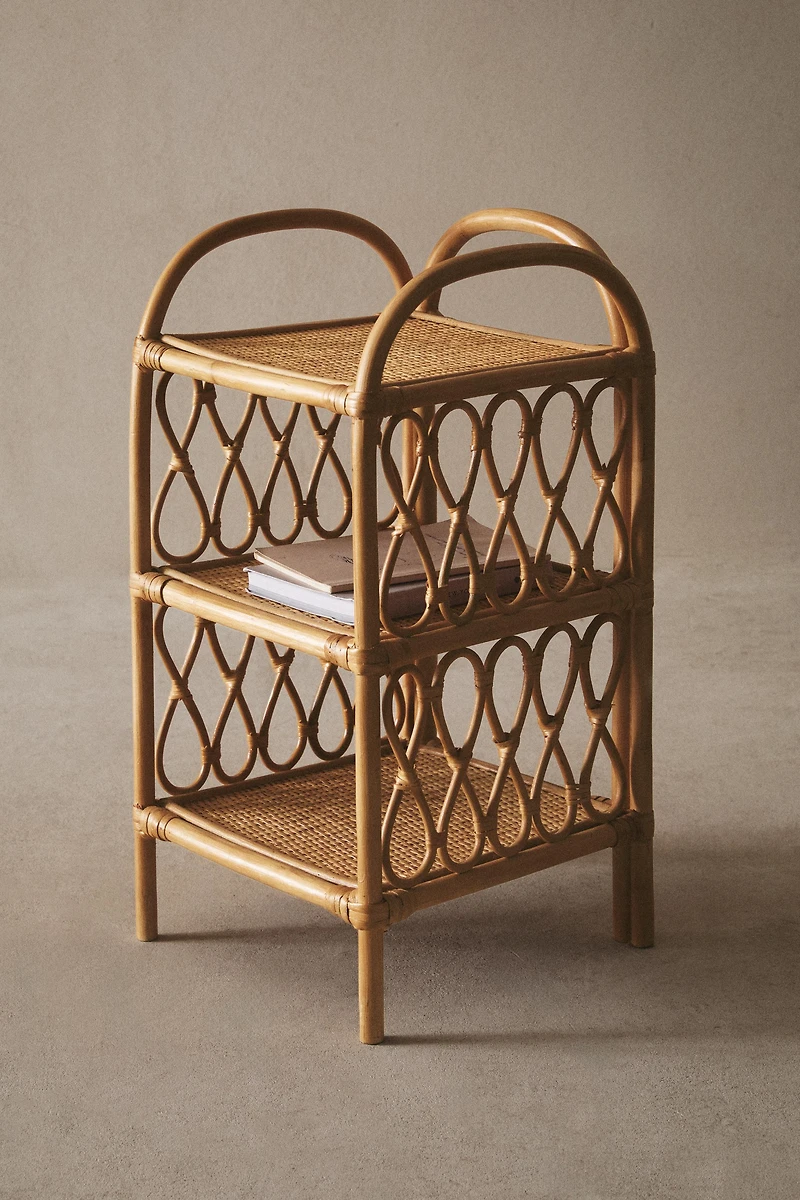 RATTAN BEDSIDE TABLE