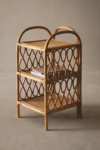 RATTAN BEDSIDE TABLE