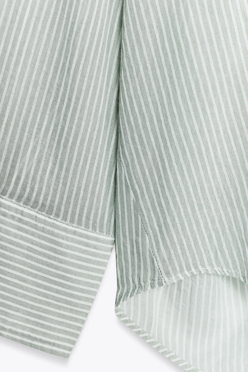 STRIPED GAUZE OVERSIZED SHIRT