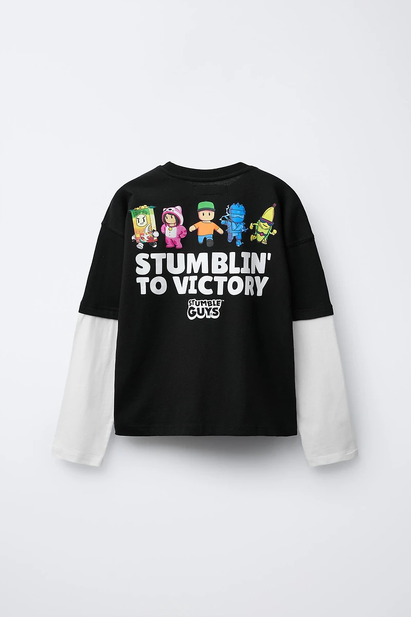 STUMBLE GUYS ™ © SCOPELY LAYERED LONG SLEEVE T-SHIRT