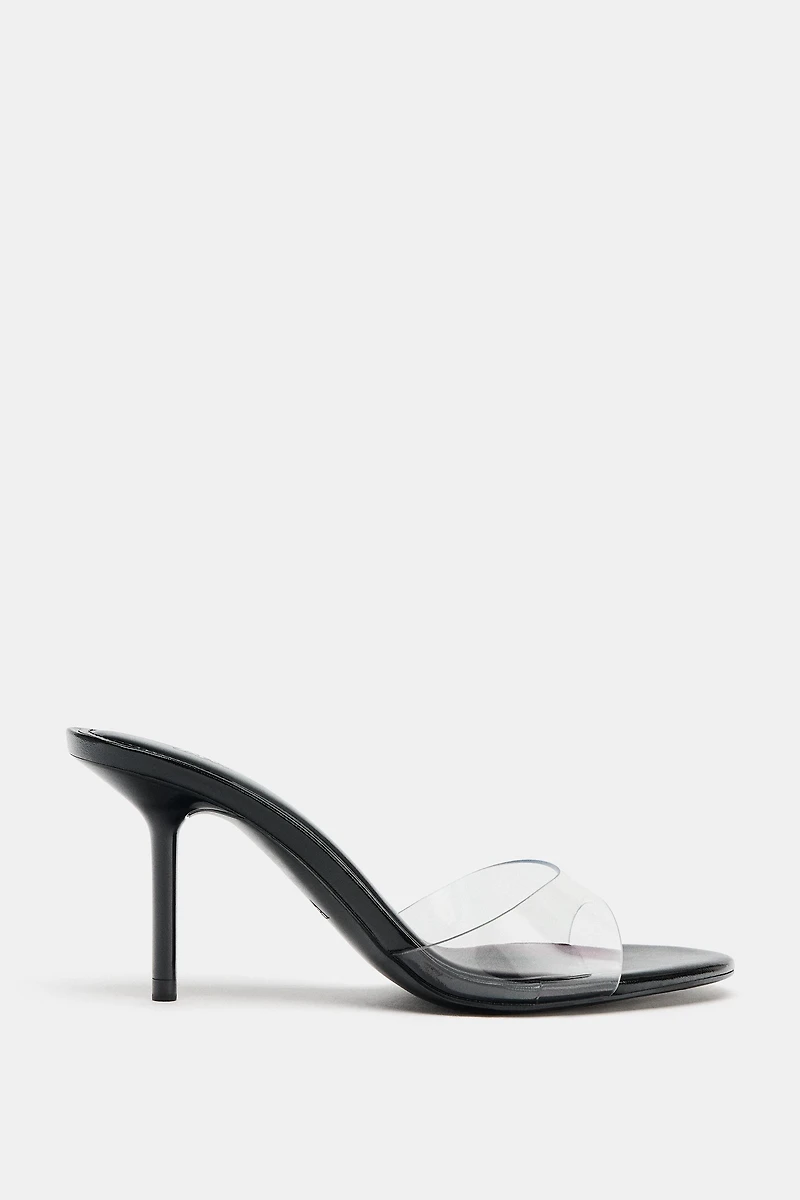 VINYL HEELED SANDALS