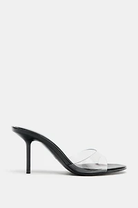 VINYL HEELED SANDALS