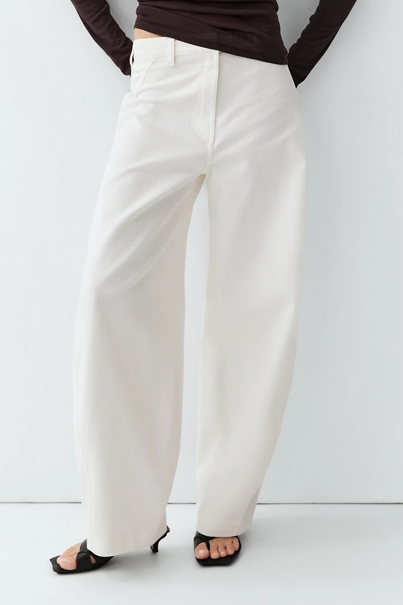 Pantalon barrel 100 % coton