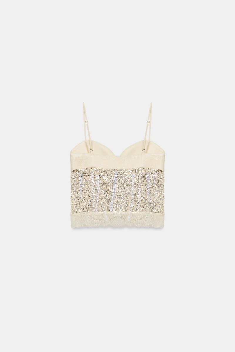 SEQUIN CORSET TOP