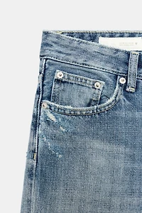 TRF MID-RISE DISTRESSED FLARE JEANS