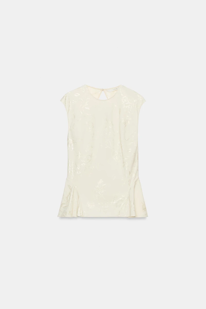 ZW COLLECTION JACQUARD PEPLUM SHIRT