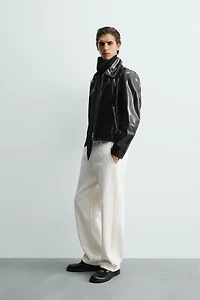 SHINY FINISH LEATHER JACKET