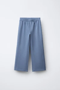 WIDE LEG RIB PANTS WITH MODAL