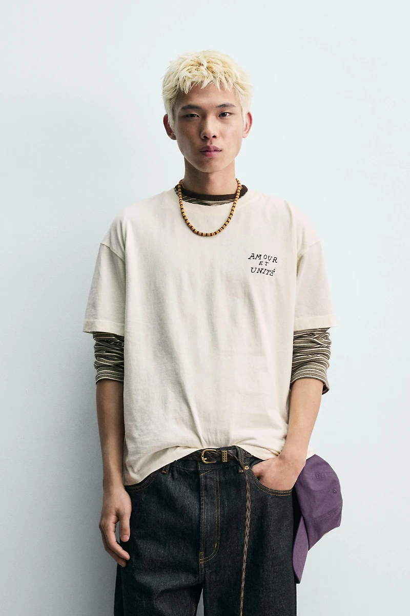 PRINTED TEXT T-SHIRT