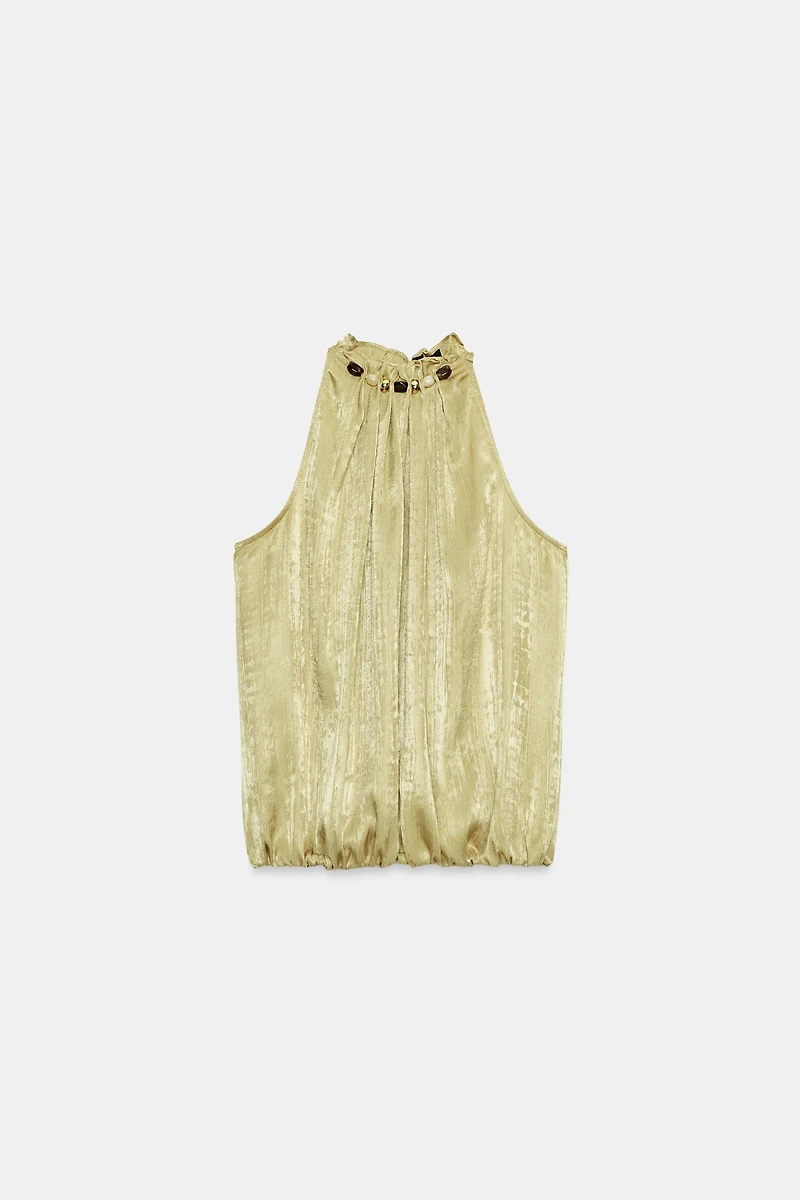 BEADED COLLAR TOP
