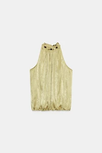 BEADED COLLAR TOP