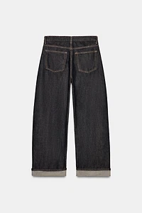 TRF MID-RISE BAGGY FOLDED JEANS