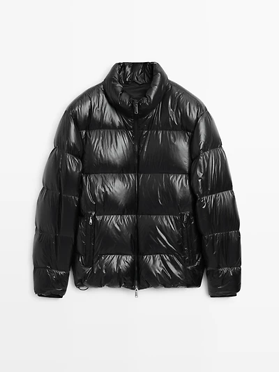 Down blend puffer jacket