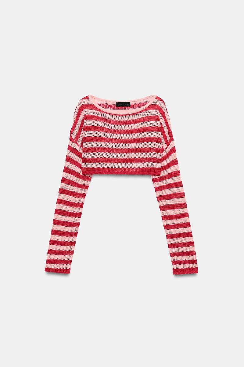 STRIPED KNIT CROP JUMPER