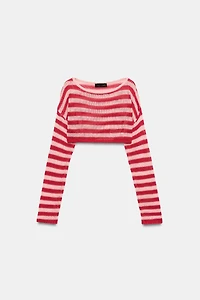 STRIPED KNIT CROP JUMPER