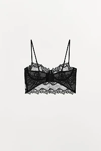 EMBROIDERED LACE UNDERWIRE BRALETTE