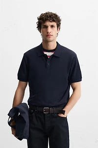 COTTON - SILK BLEND KNIT POLO