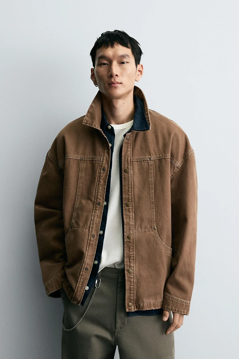 WASHED TEXTURED OVERSHIRT