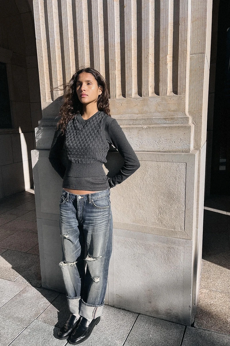 PULL BIMATIÈRE AVEC GILET