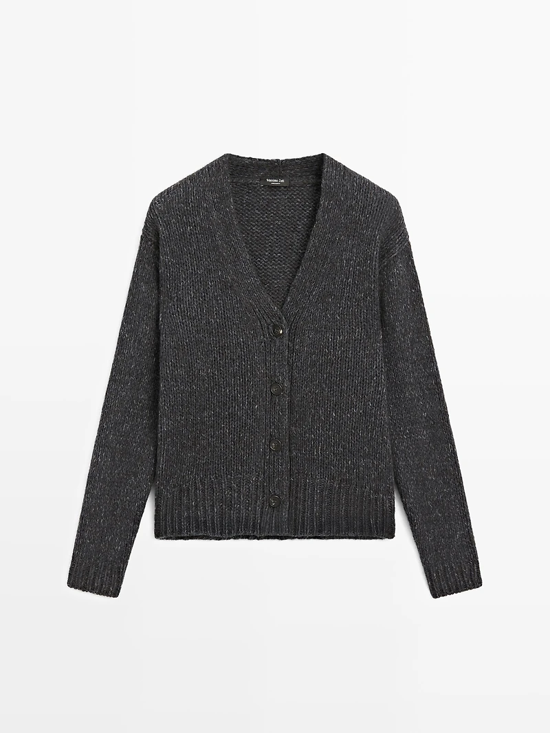 Cardigan laine à col en V