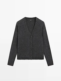 Cardigan laine à col en V