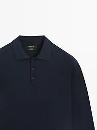 Pull polo en maille de coton