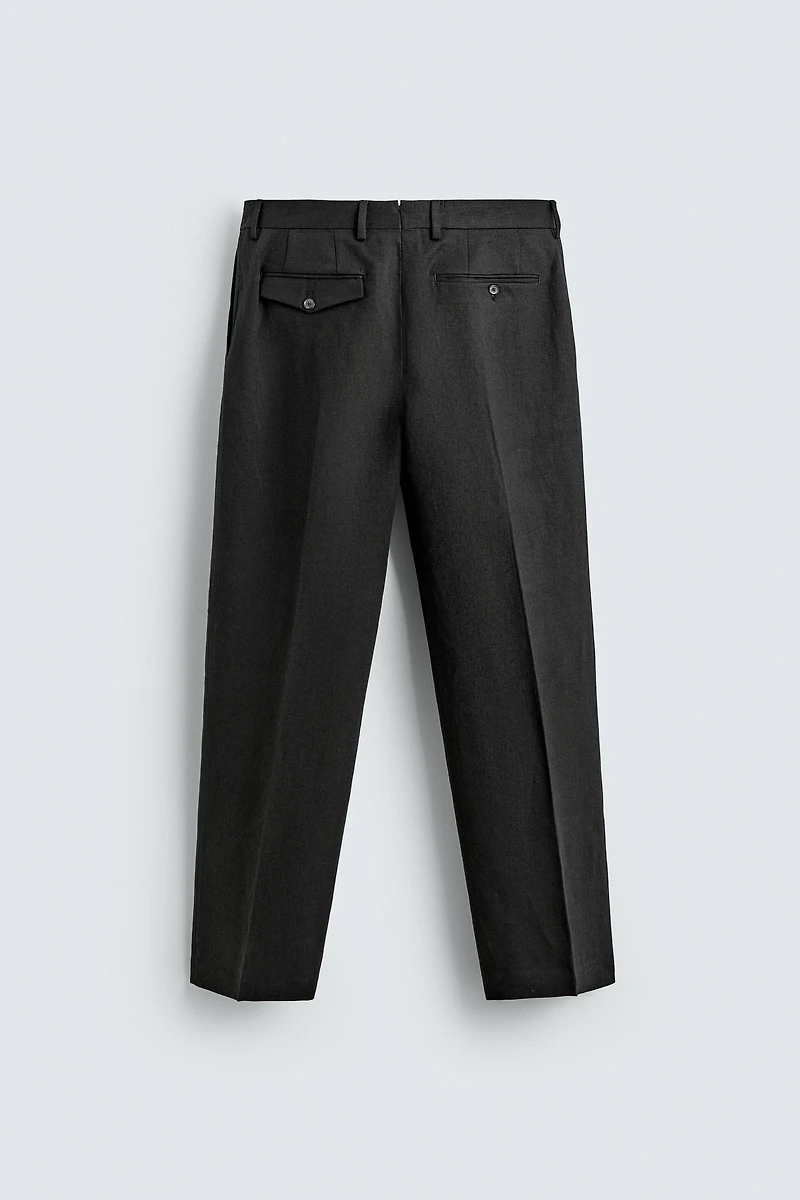 100% LINEN TWILL SUIT PANTS AARON LEVINE X ZARA