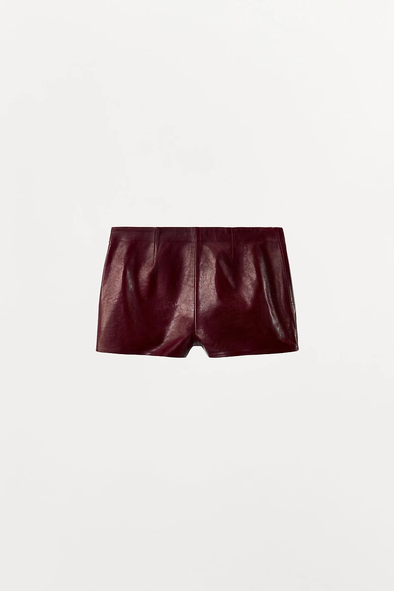 100% LEATHER MINI SHORTS