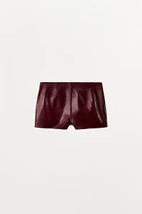 100% LEATHER MINI SHORTS