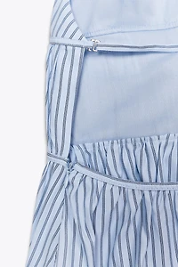 STRIPED POPLIN HALTER TOP