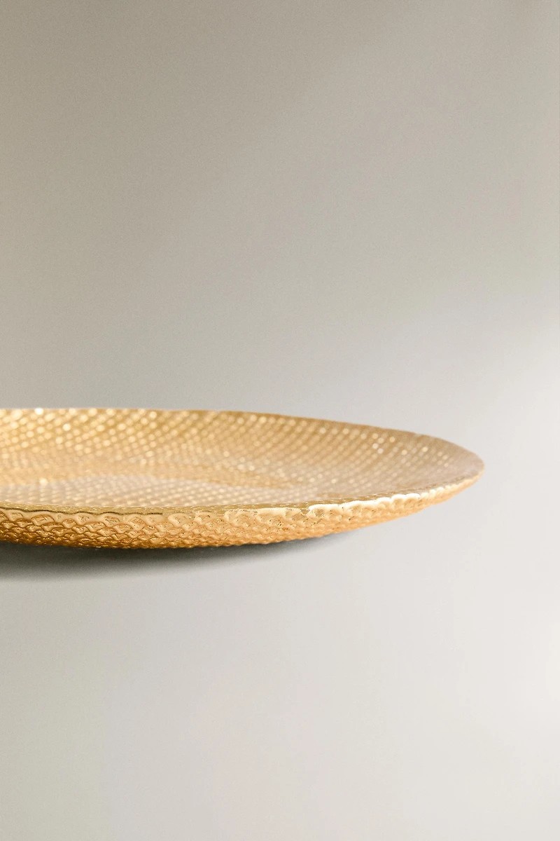 IRREGULAR GOLDEN GLASS DESSERT PLATE