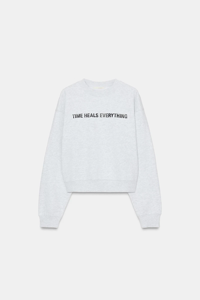 SWEAT À INSCRIPTION EN CONTRASTE