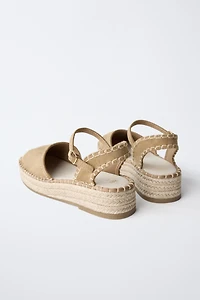 TOPSTITCHED ESPADRILLES