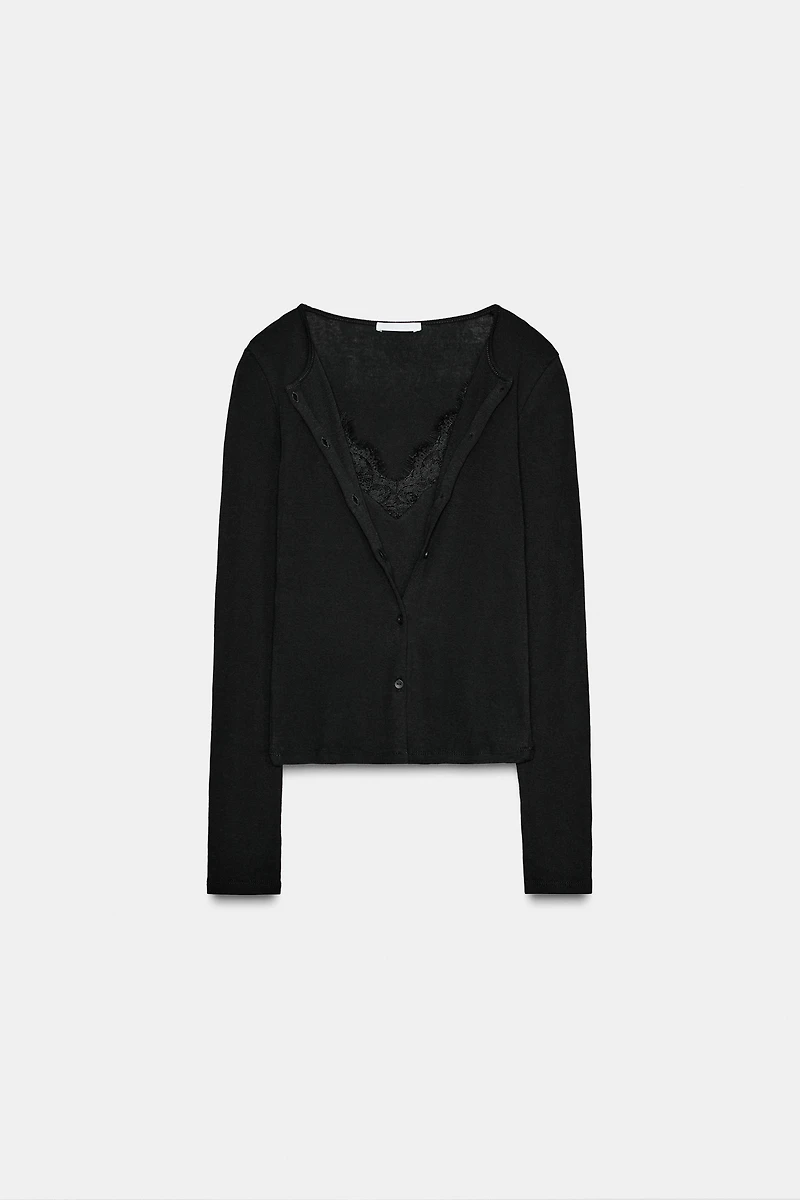LACE COMBINATION JACKET TOP