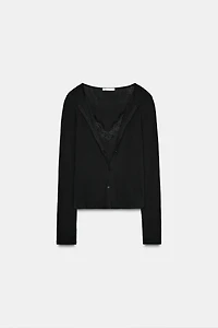 LACE COMBINATION JACKET TOP