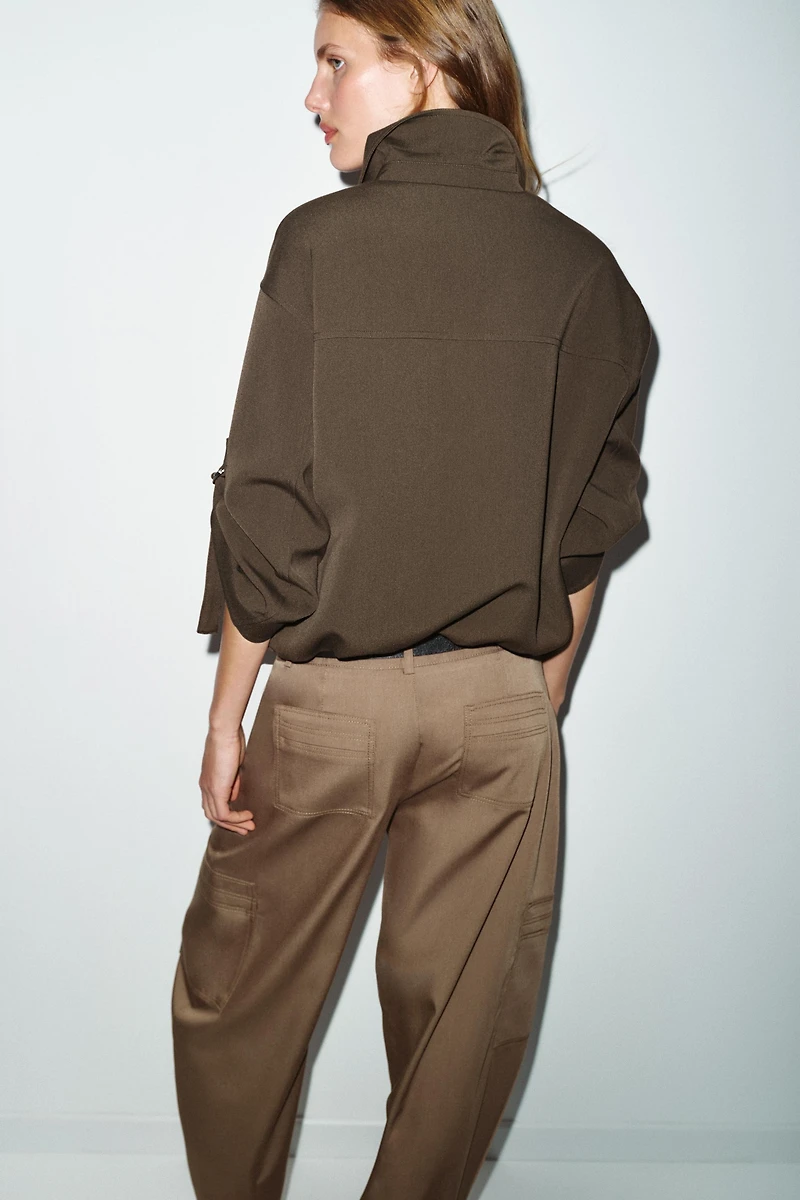 TABBED SLEEVE BOMBER JACKET