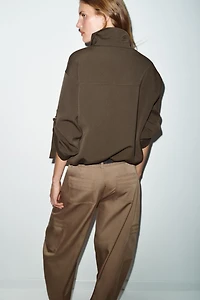 TABBED SLEEVE BOMBER JACKET