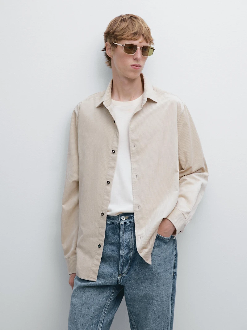 Regular fit corduroy overshirt
