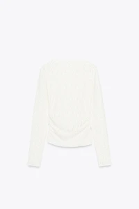 SOFT-TOUCH LACE RUCHED TOP