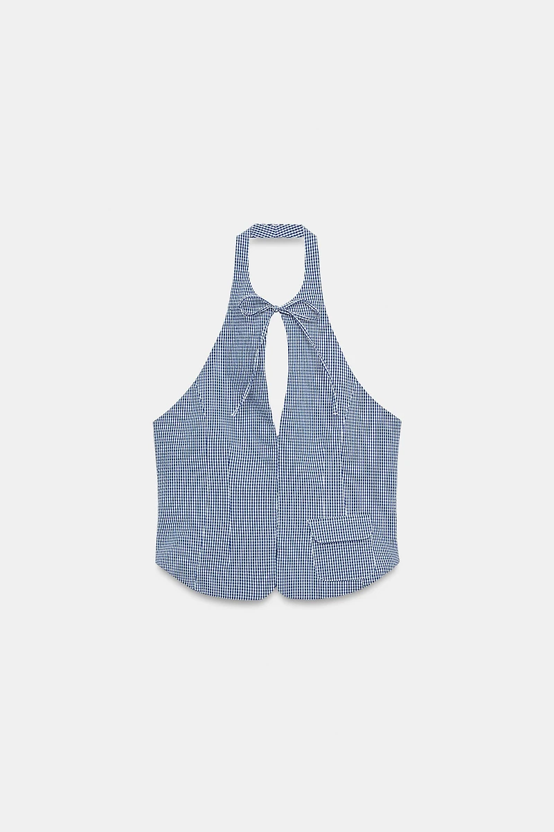 TOP HALTER À CARREAUX VICHY